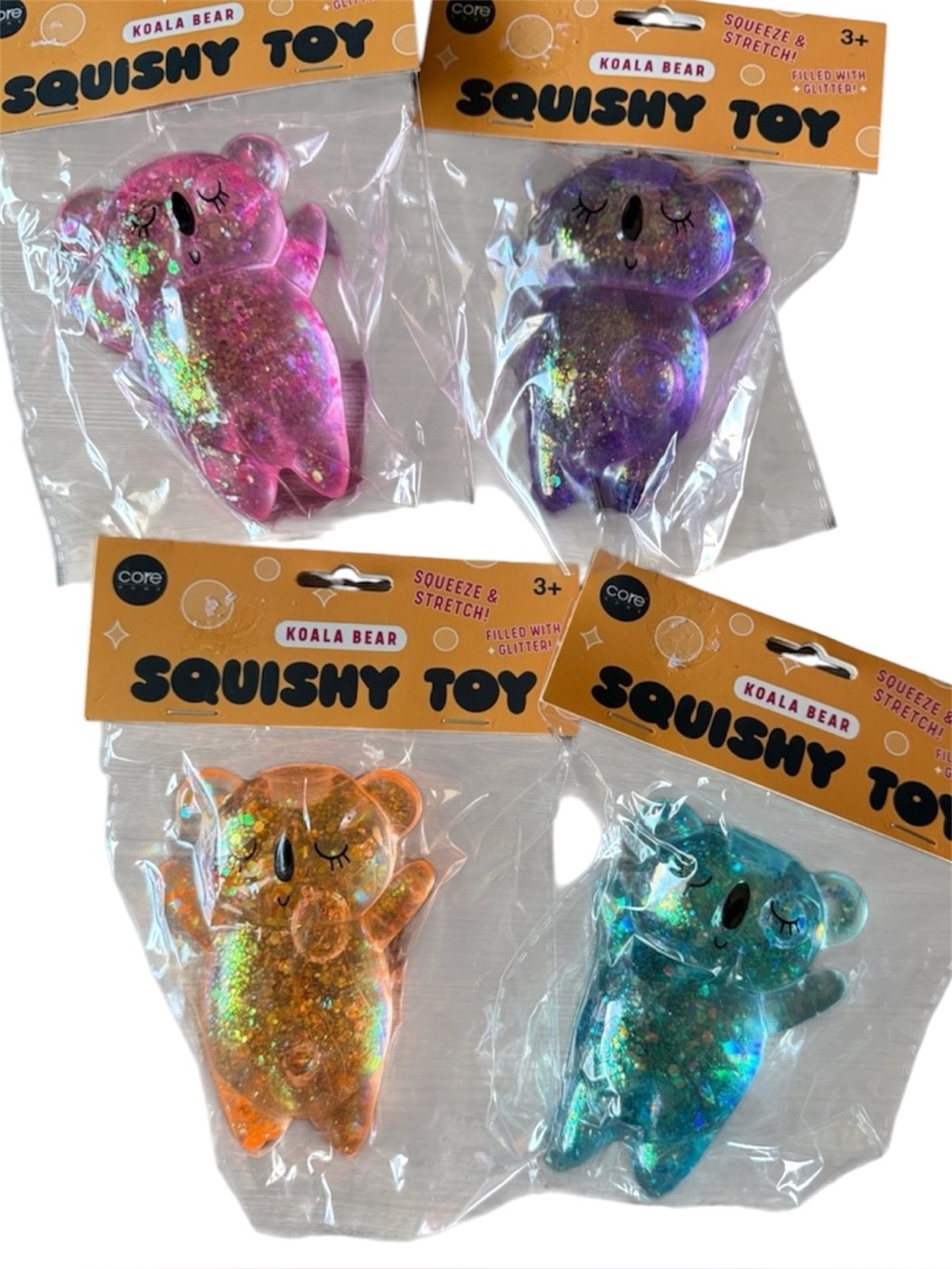Koala Bear Squishy Toy - Pink, Purple, Orange, Teal set of 4